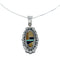 Southwest Multicolor Inlay Sterling Silver Box Chain Necklace Set JX129096